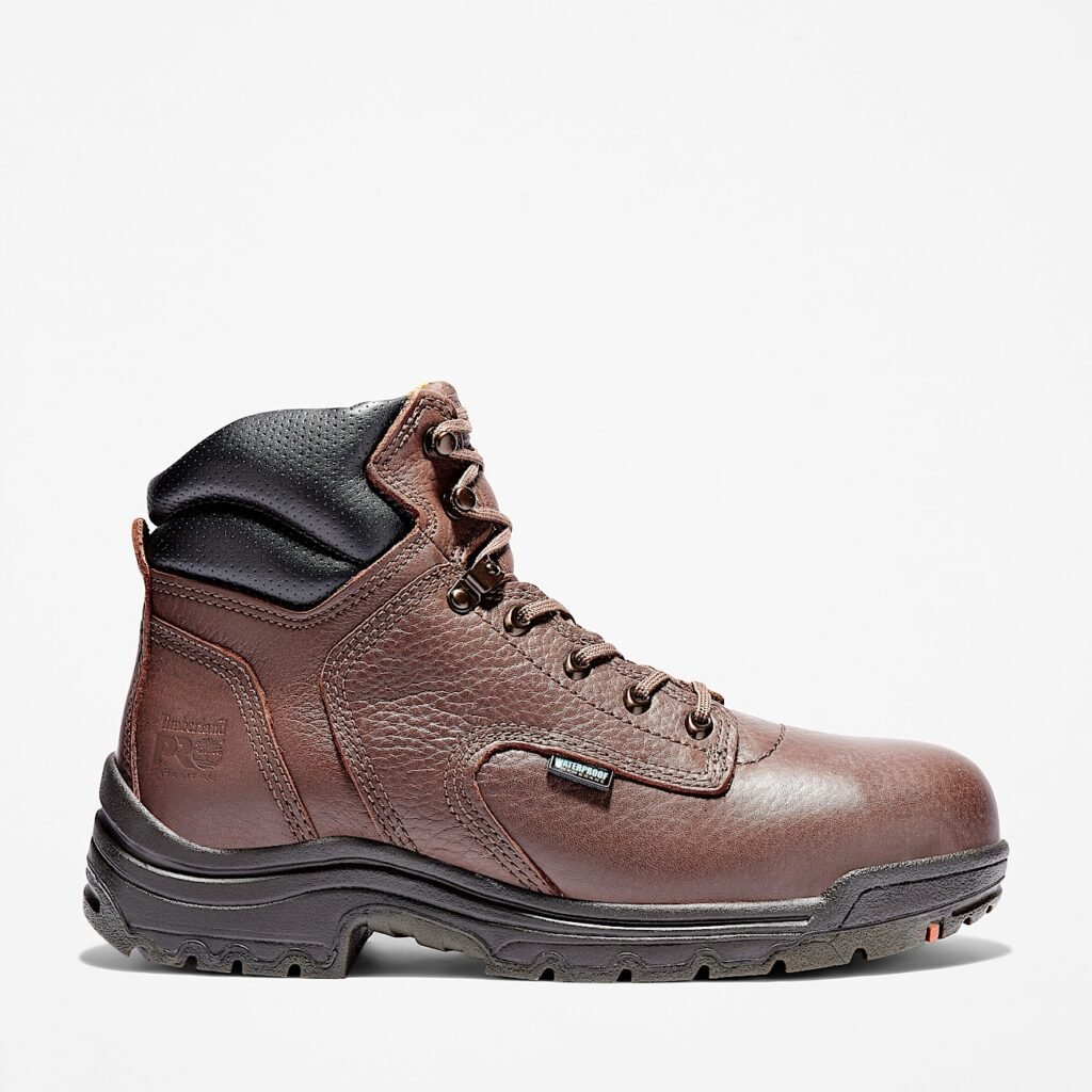 Timberland Men's TiTAN 6" Alloy Toe Waterproof Work Boot Brown Style TB126078242