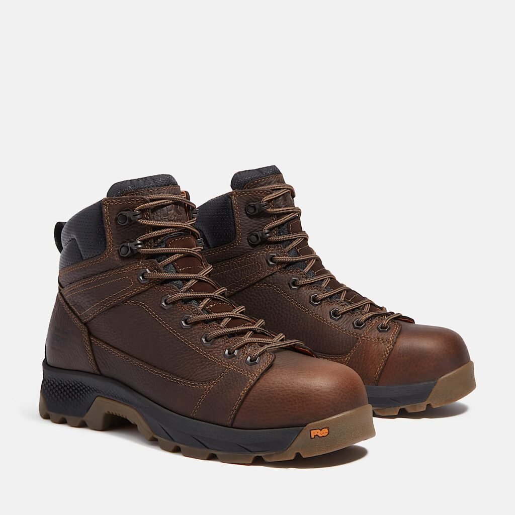 Timberland Men's TiTAN EV Composite Toe Work Boot Dark Brown Full-Grain Style TB0A63JFW01