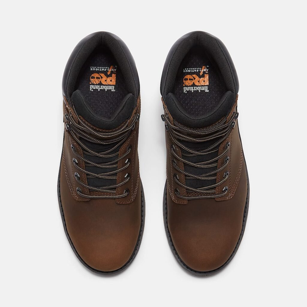 Timberland Men's TiTAN Tasker 6" Alloy-Toe Waterproof Work Boot Brown Full-Grain Style TB0A43FGW01