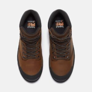 Timberland Men's TiTAN Tasker 6" Alloy-Toe Waterproof Work Boot With Toe Bumper Light Brown Full-Grain Style TB0A2QSEEM8 - Image 2