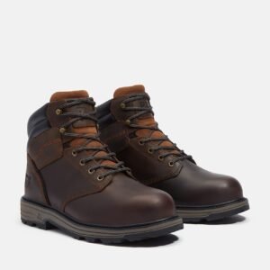 Timberland Men's TiTAN Tasker 6" Alloy-Toe Work Boot Dark Brown Full-Grain Style TB0A416GW01 - Image 4