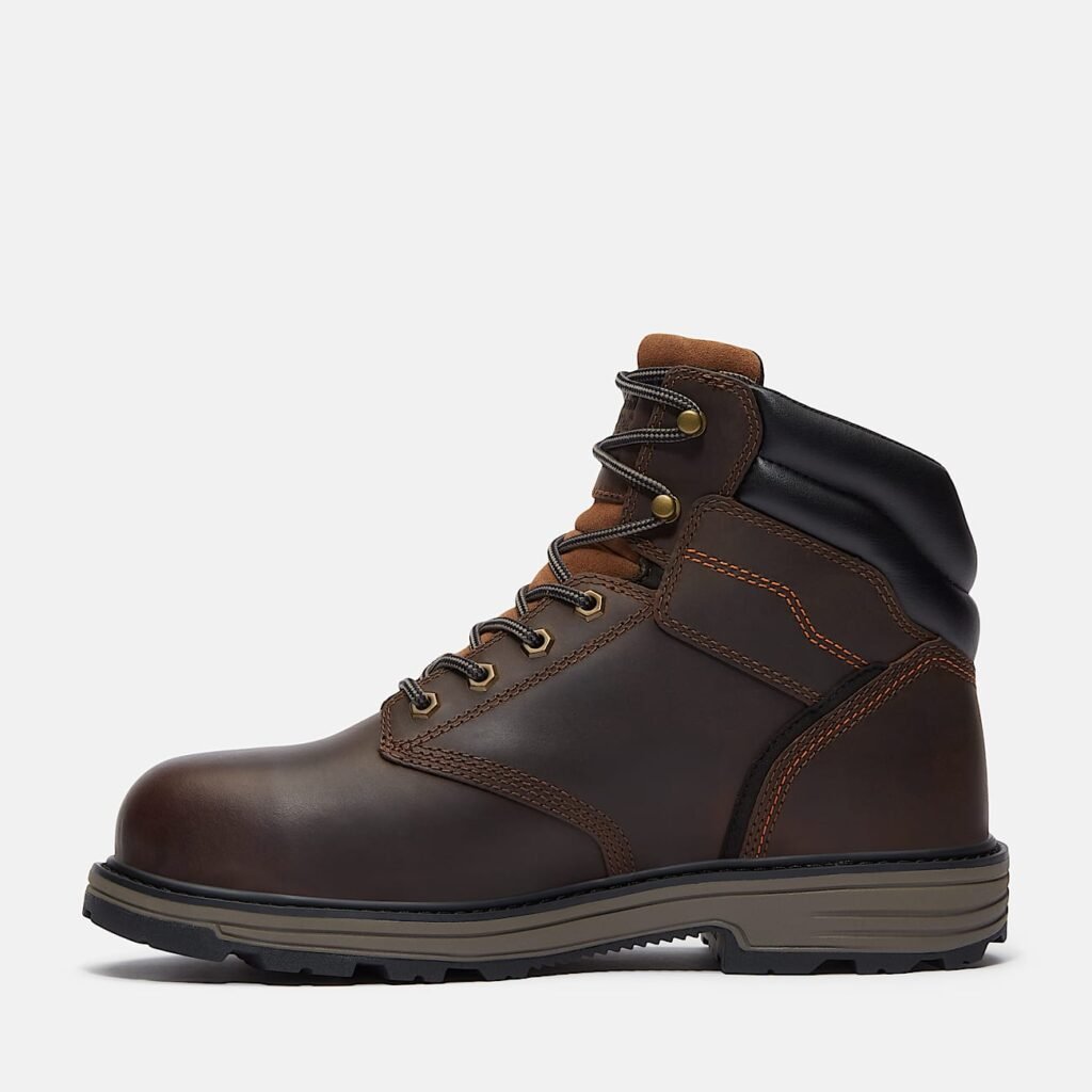Timberland Men's TiTAN Tasker 6" Alloy-Toe Work Boot Dark Brown Full-Grain Style TB0A416GW01