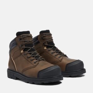 Timberland Men's TiTAN Tasker 6" Alloy-Toe Work Boot With Toe Bumper Light Brown Full-Grain Style TB0A428REIU - Image 4
