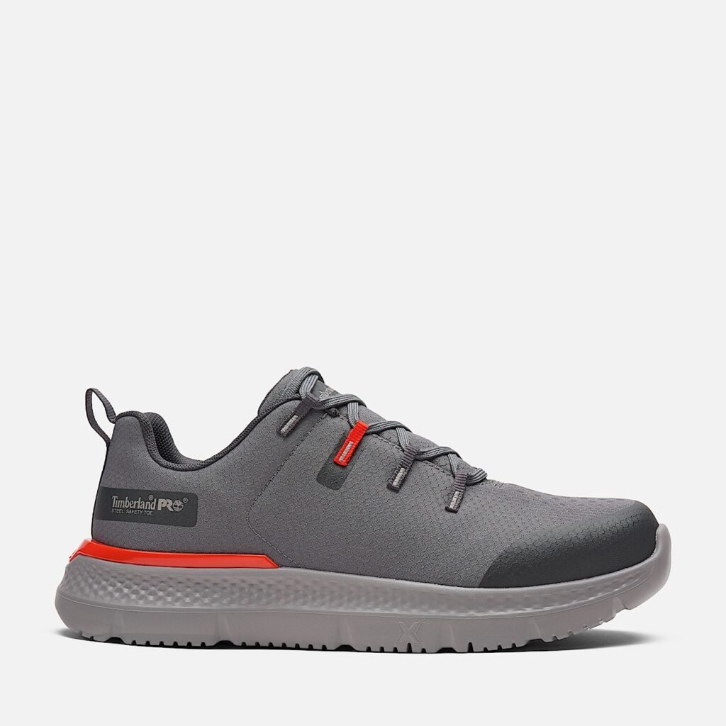 Men's Timberland Intercept Athletic Steel-Toe Work Sneaker Grey/Red Style TB0A5ZM3065