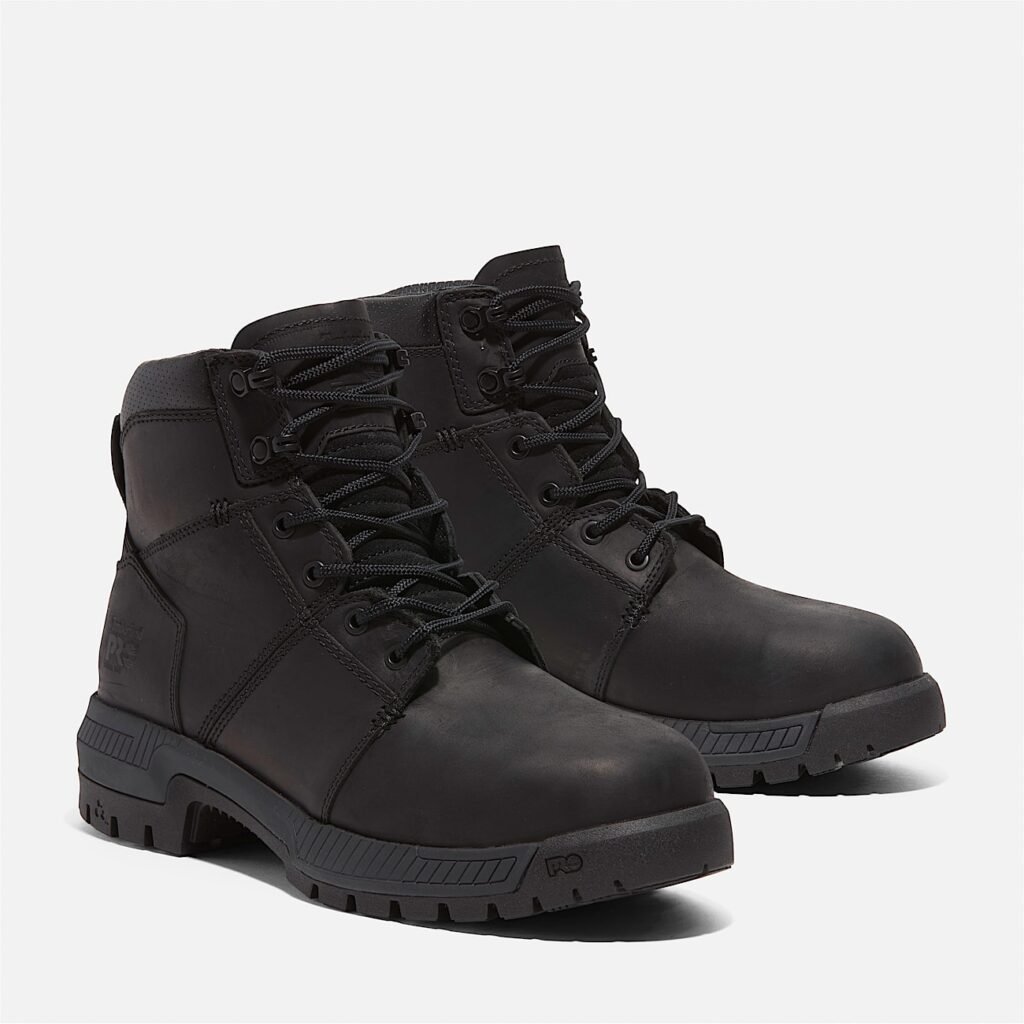 Men's Timberland Montauk 6" Steel Toe Work Boot Black Full-Grain Style TB0A66D3W02
