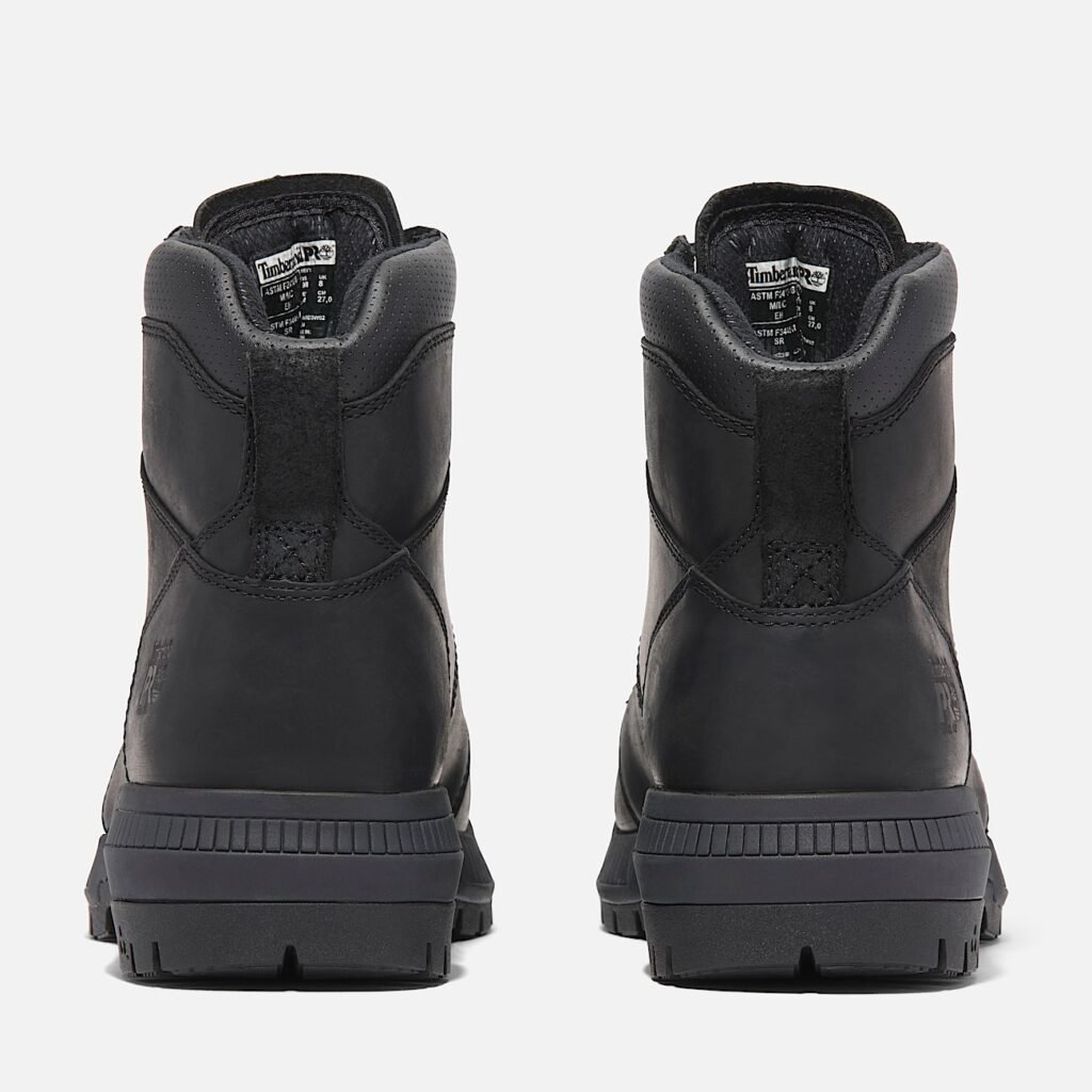 Men's Timberland Montauk 6" Steel Toe Work Boot Black Full-Grain Style TB0A66D3W02