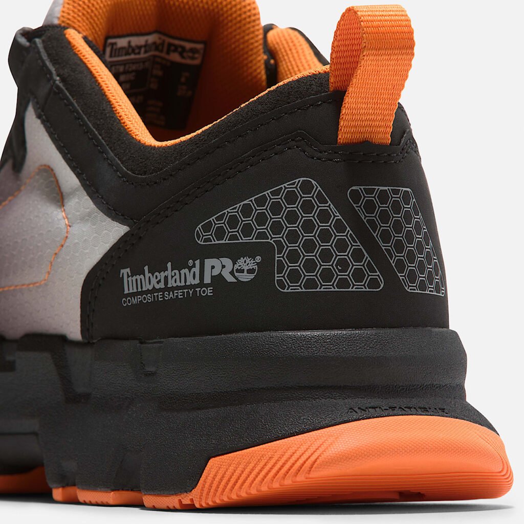 Men's Timberland Powertrain EV Comp-Toe Athletic Work Sneaker Grey/Orange Style TB0A5Z2B065