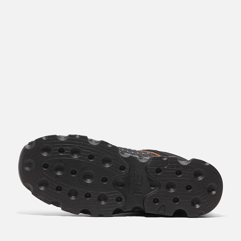 Men's Timberland Powertrain Sport Alloy Toe Work Sneaker Black/Orange Style TB1A1B6S001