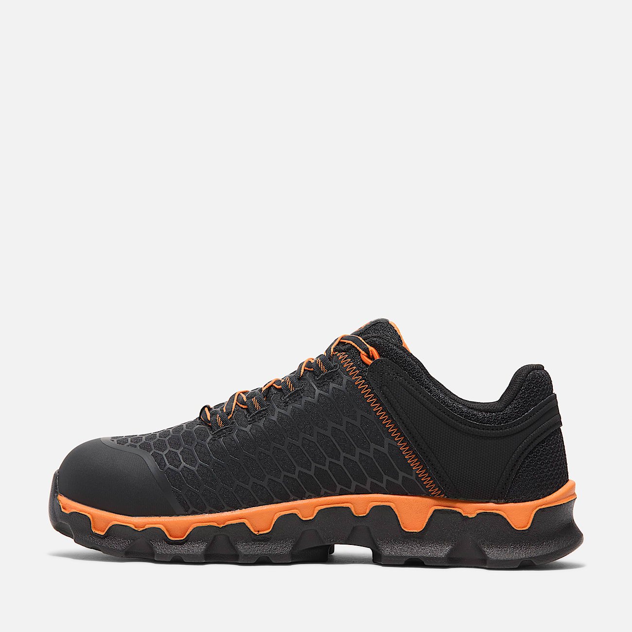 Men's Timberland Powertrain Sport Alloy Toe Work Sneaker Black/Orange Style TB1A1B6S001 - Image 6