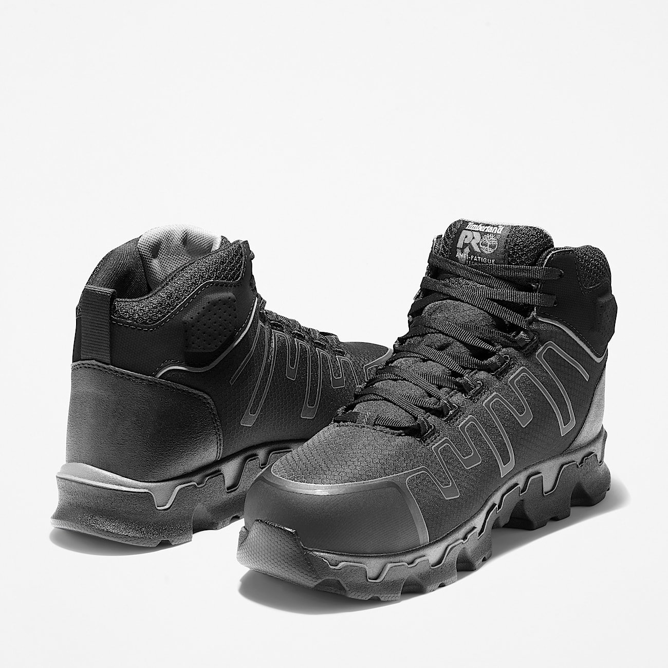 Men's Timberland Powertrain Sport Alloy-Toe Mid Athletic Work Boot Black Style TB1A1JYQ001 - Image 5