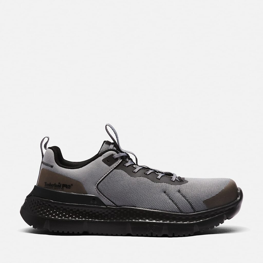 Men's Timberland Setra Comp-Toe Athletic Work Sneakers Grey/Black/Orange Style TB1A5PKE065