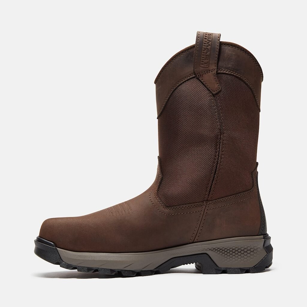 Men's Timberland TiTAN EV Pull-On Composite Toe Work Boot Dark Brown Full-Grain Style TB0A44C8W01