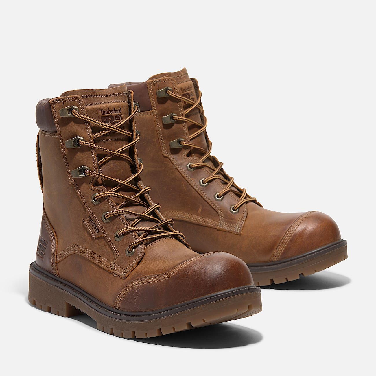 Men's Timberland Whitman 8" Composite Toe Work Boot Medium Brown Full-Grain Style TB0A6797EM4 - Image 4