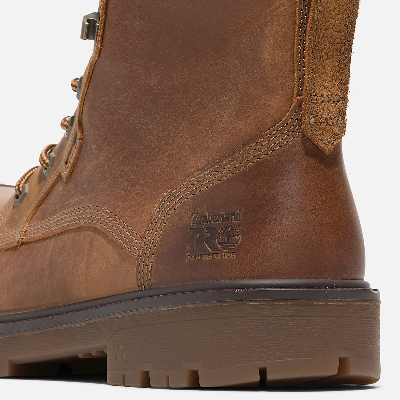 Men's Timberland Whitman 8" Composite Toe Work Boot Medium Brown Full-Grain Style TB0A6797EM4 - Image 7