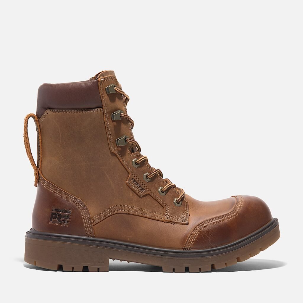 Men's Timberland Whitman 8" Composite Toe Work Boot Medium Brown Full-Grain Style TB0A6797EM4