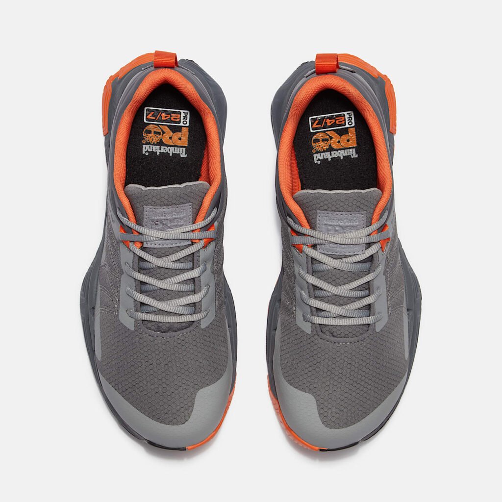 Timberland Men's XR-1 Dynamic Natural Fit Alloy Toe Work Sneaker Grey Mesh/Orange Style TB0A67JKEEG