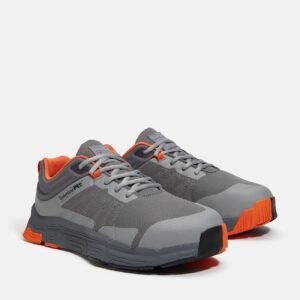 Timberland Men's XR-1 Dynamic Natural Fit Alloy Toe Work Sneaker Grey Mesh/Orange Style TB0A67JKEEG - Image 4
