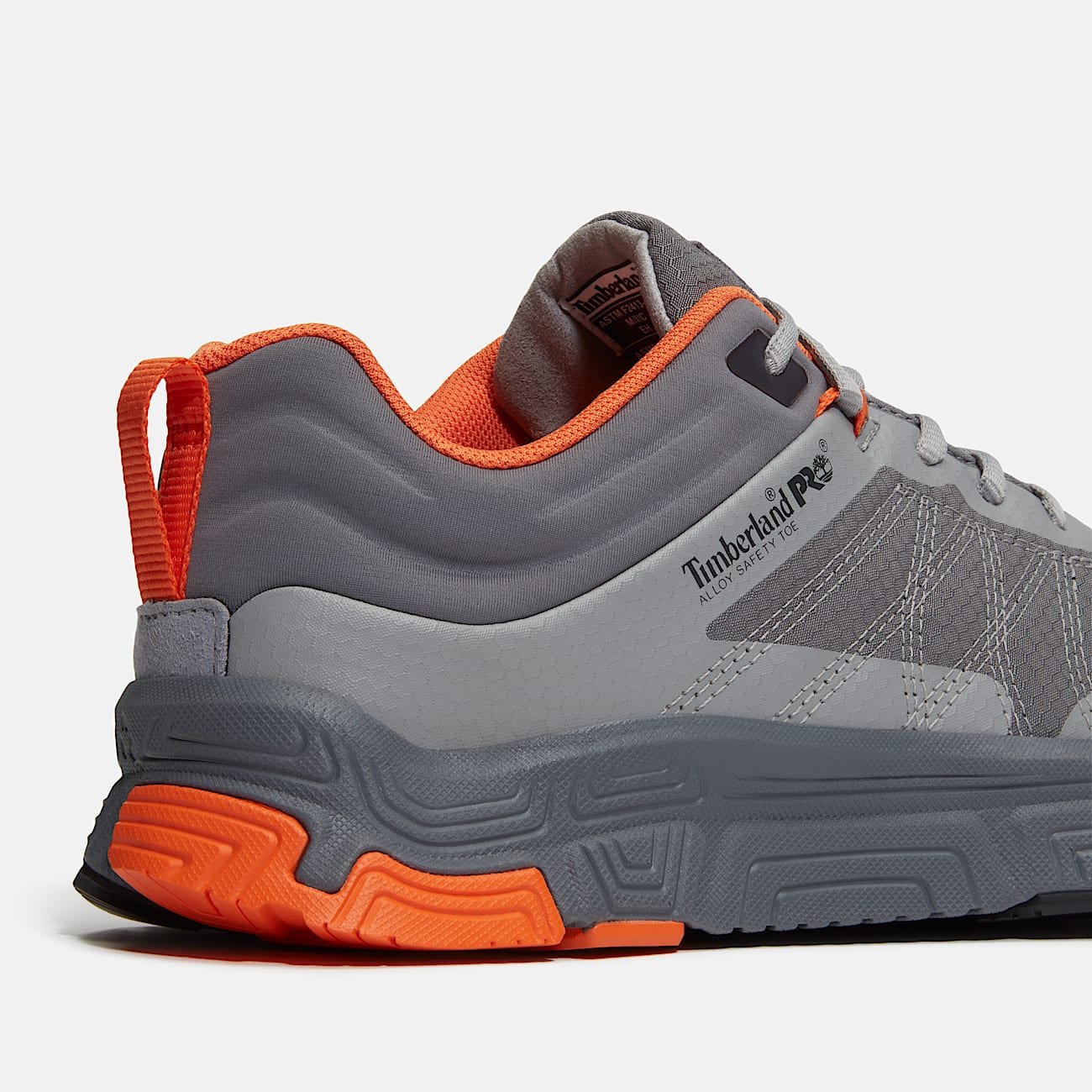 Timberland Men's XR-1 Dynamic Natural Fit Alloy Toe Work Sneaker Grey Mesh/Orange Style TB0A67JKEEG - Image 7