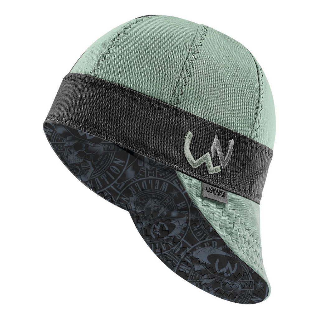 Welder Nation The Hustler Welding Cap - Gray Teal