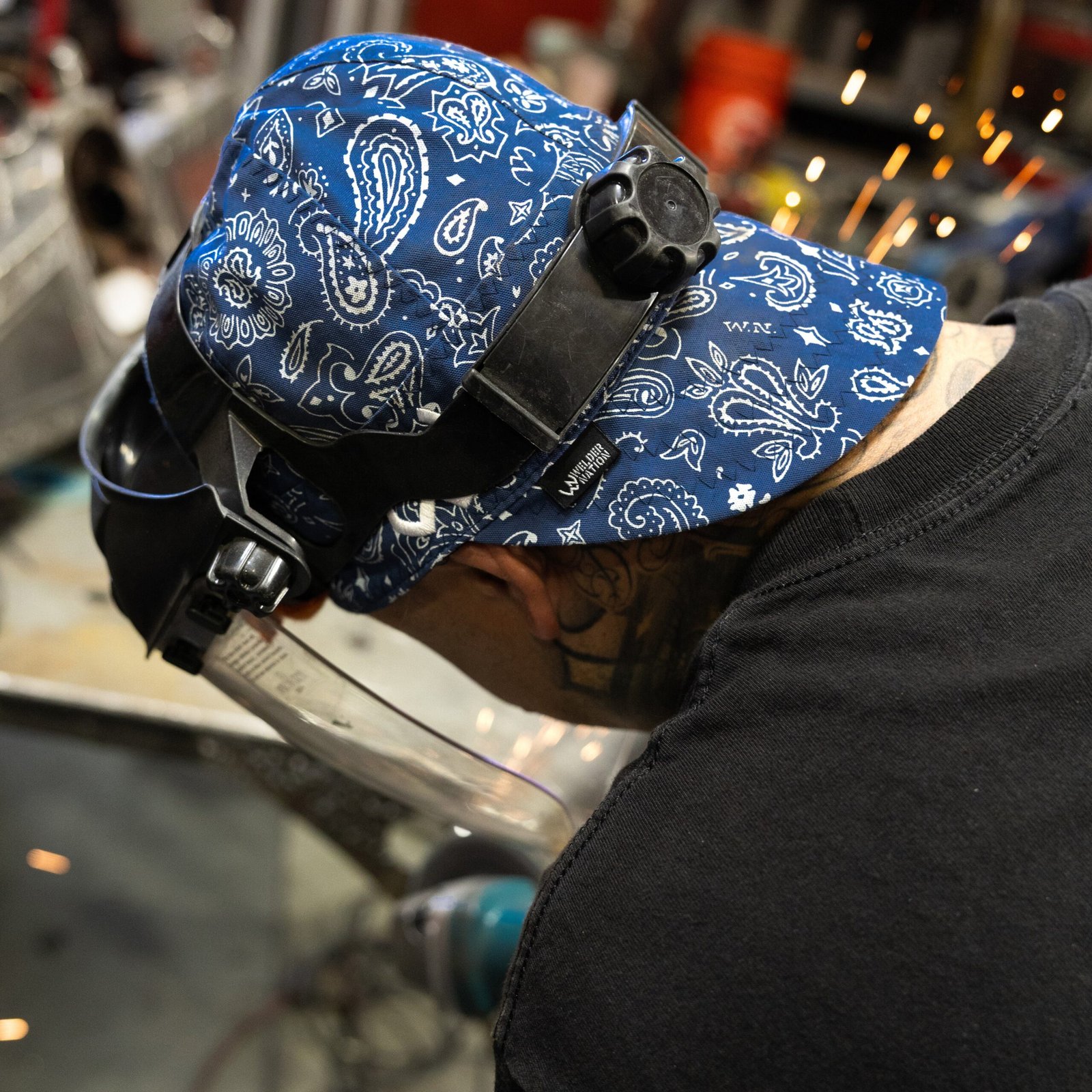 Welder Nation The Bandit Welding Cap - Blue - Image 3