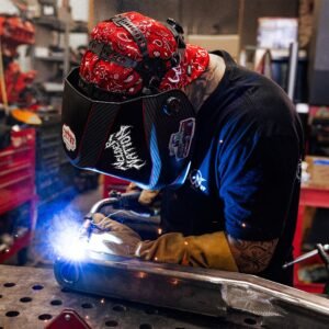 Welder Nation The Bandit Welding Cap - Red - Image 2