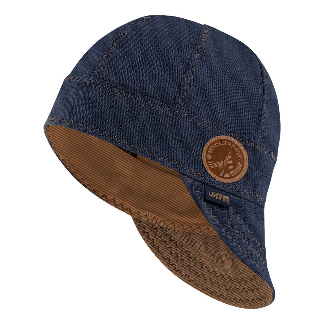 Welder Nation The Overhaul Welding Cap - Navy and Brown - Image 1