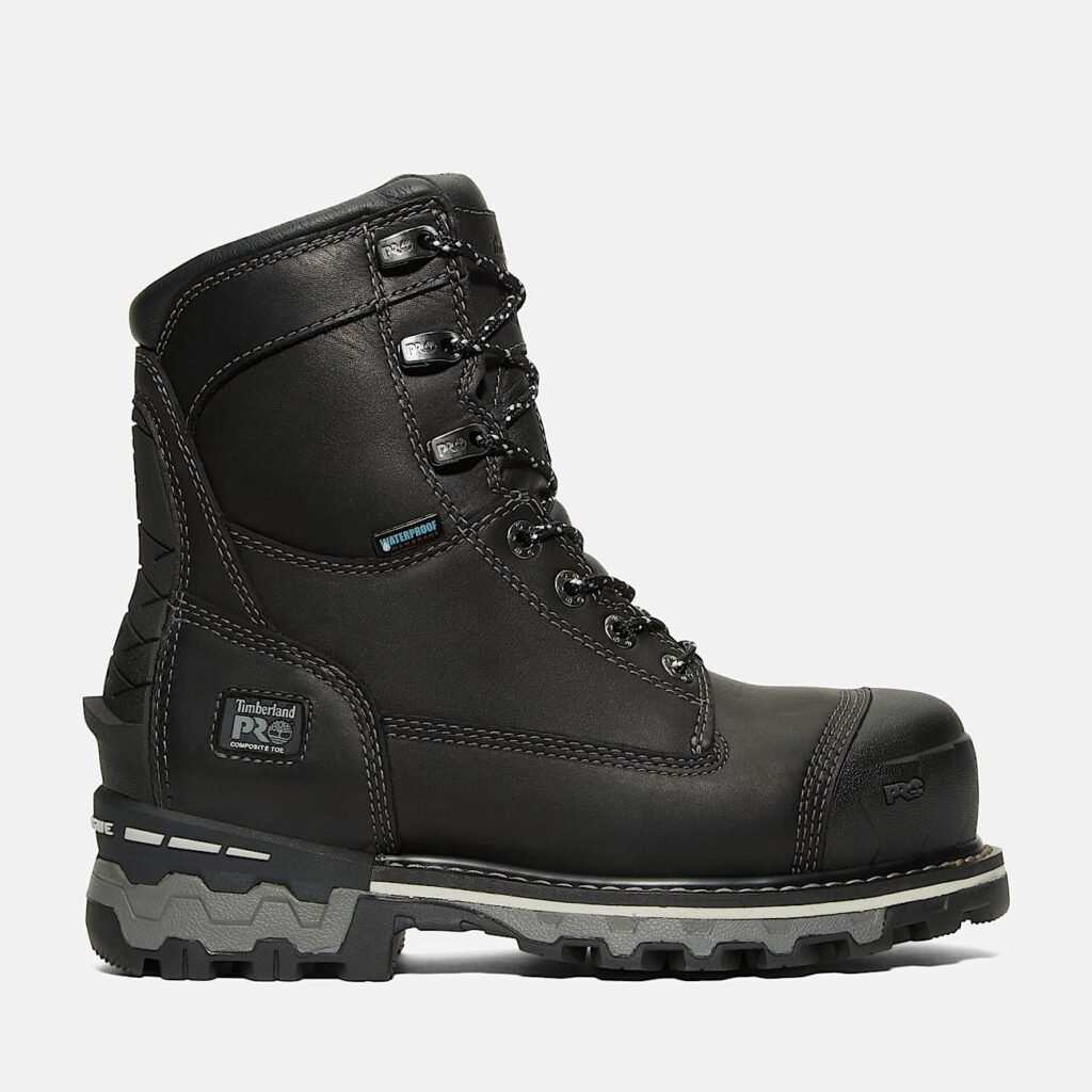 Timberland PRO Women's Boondock 8" Composite Toe Waterproof Work Boot Black/Grey Style TB1A5R7K001