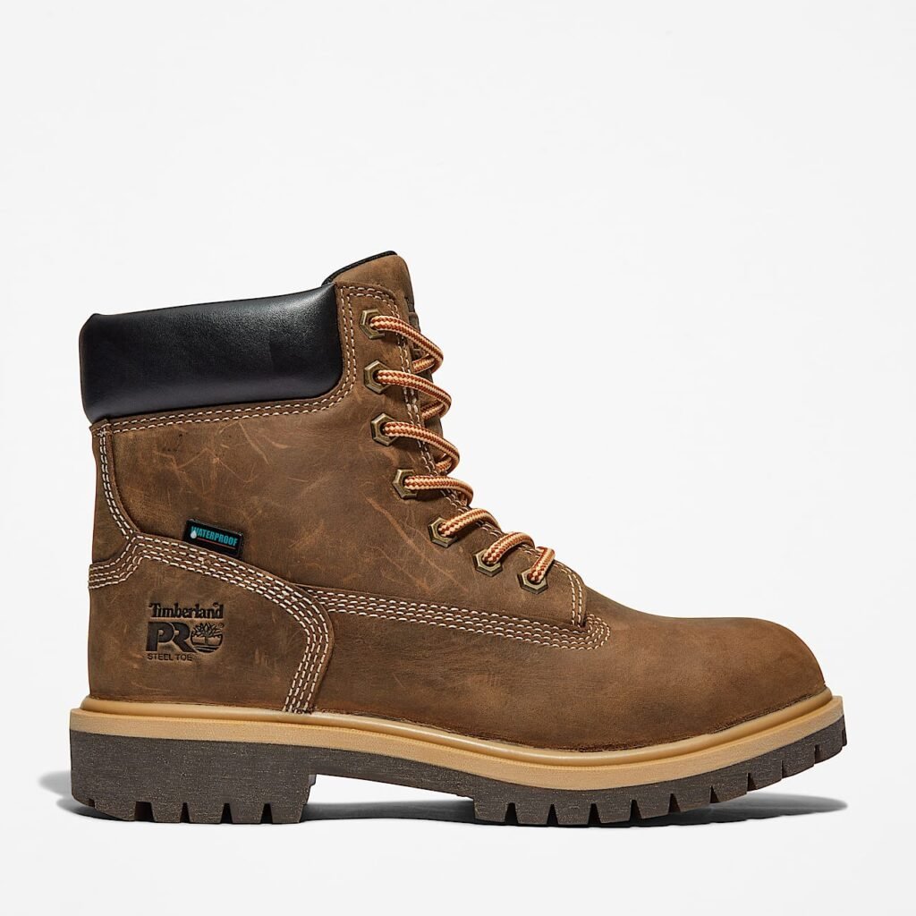 Timberland PRO Women's Direct Attach 6" Steel Toe Waterproof Work Boot Turkish Coffee Brown Style TB1A2QX7214
