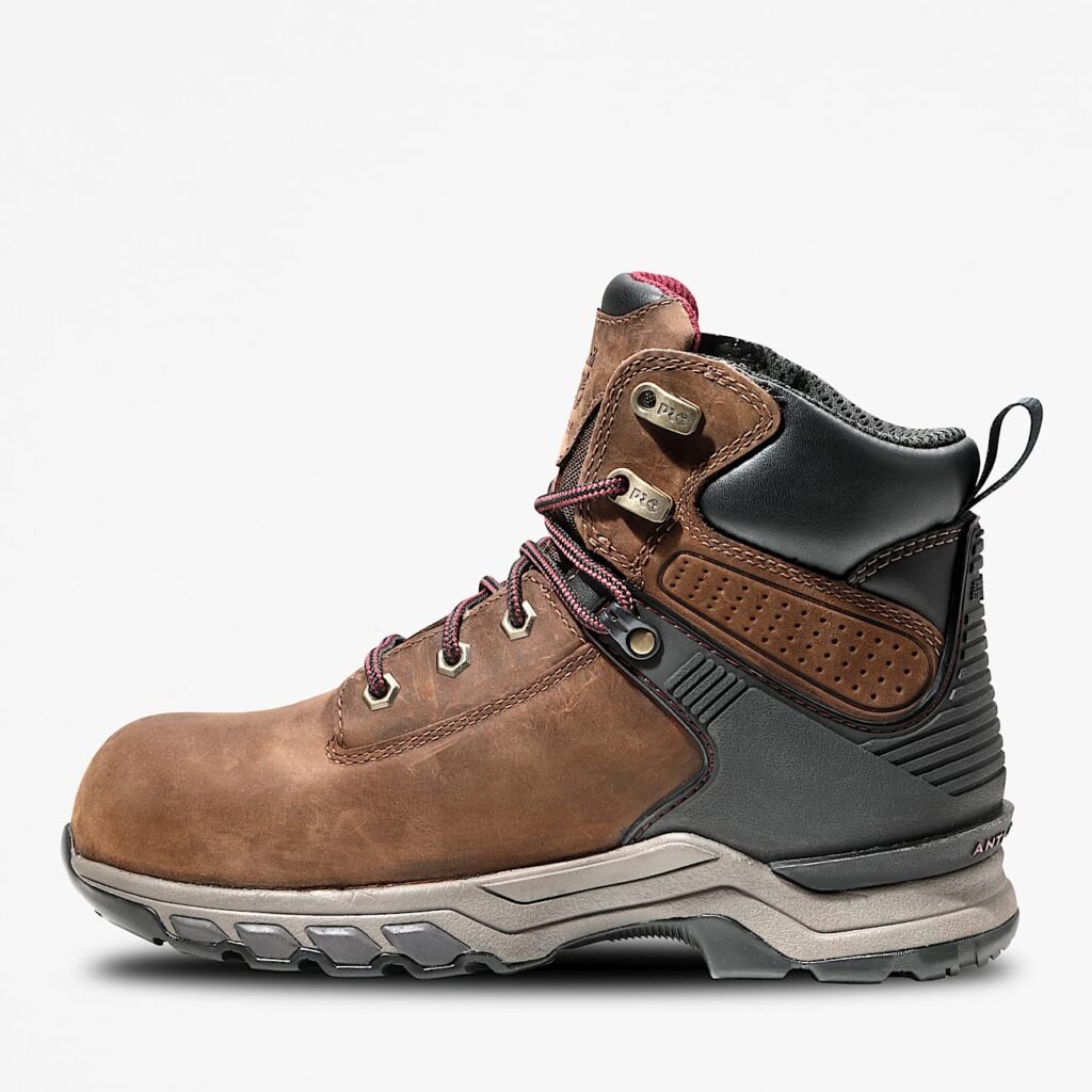 Timberland PRO Women's Hypercharge 6" Composite Toe Waterproof Work Boot Brown/Purple Style TB1A4115214