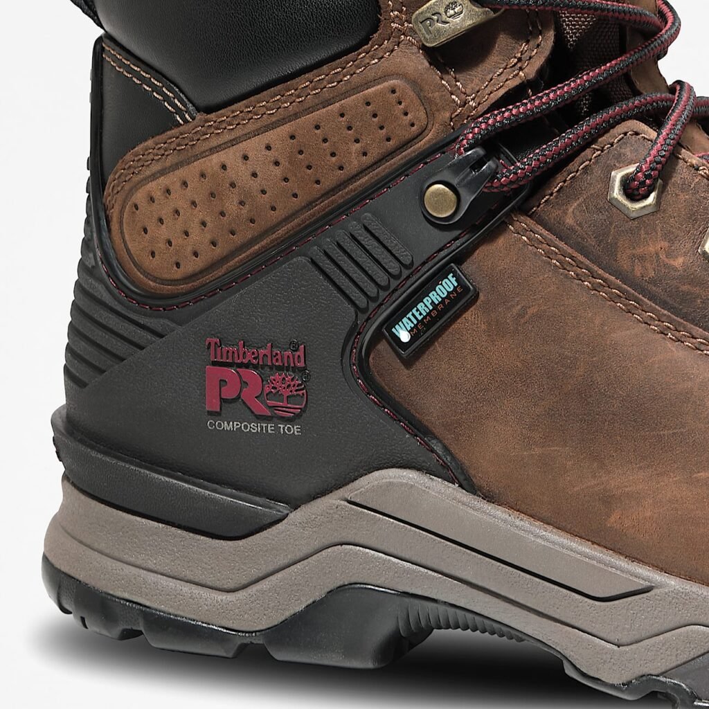 Timberland PRO Women's Hypercharge 6" Composite Toe Waterproof Work Boot Brown/Purple Style TB1A4115214