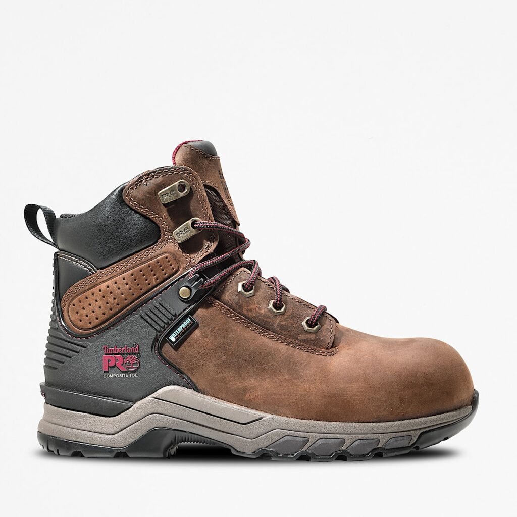 Timberland PRO Women's Hypercharge 6" Composite Toe Waterproof Work Boot Brown/Purple Style TB1A4115214