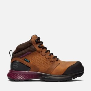 Timberland PRO Women's Reaxion Composite Toe Waterproof Work Boot Brown/Purple Style TB1A219B214 - Image 1