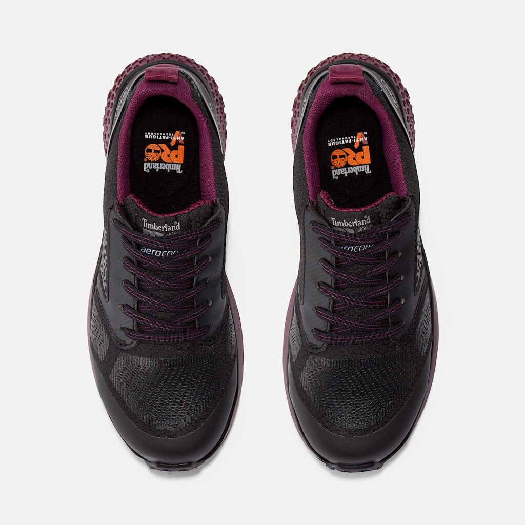 Timberland PRO Women's Reaxion Composite Toe Work Sneaker Black/Purple Style TB0A2174001