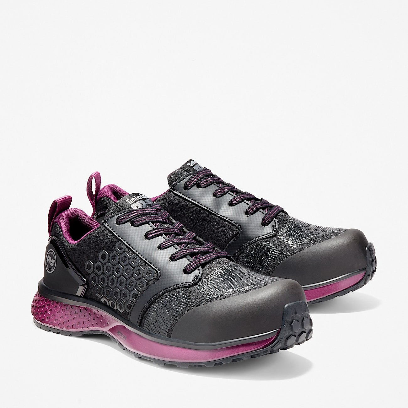 Timberland PRO Women's Reaxion Composite Toe Work Sneaker Black/Purple Style TB0A2174001 - Image 4