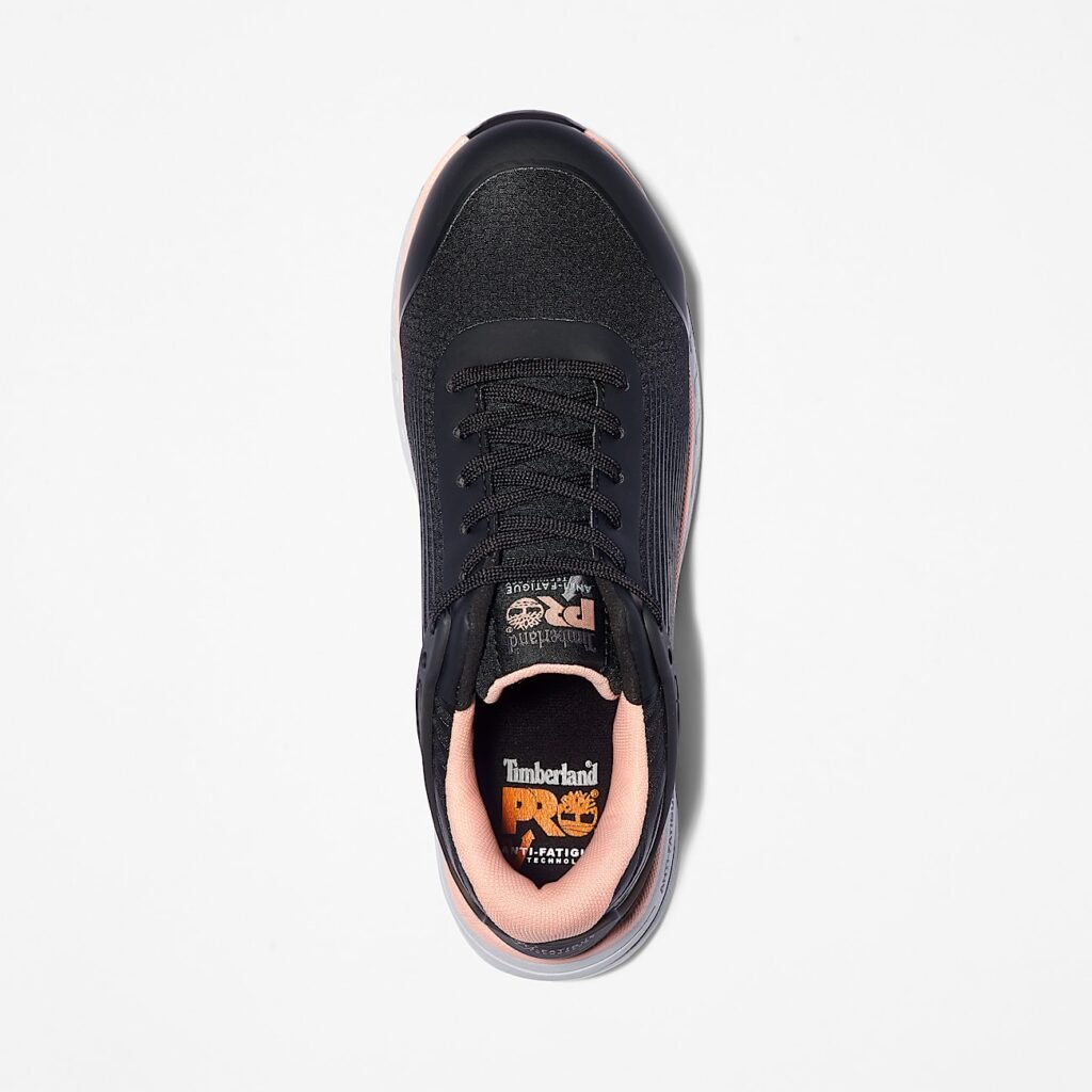 Timberland PRO Women's Drivetrain Comp-Toe Work Sneaker Black/Pink Style TB0A1XHT001