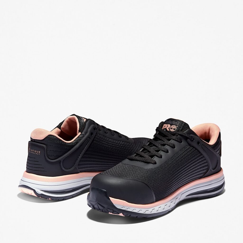 Timberland PRO Women's Drivetrain Comp-Toe Work Sneaker Black/Pink Style TB0A1XHT001