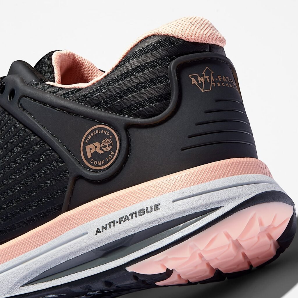 Timberland PRO Women's Drivetrain Comp-Toe Work Sneaker Black/Pink Style TB0A1XHT001