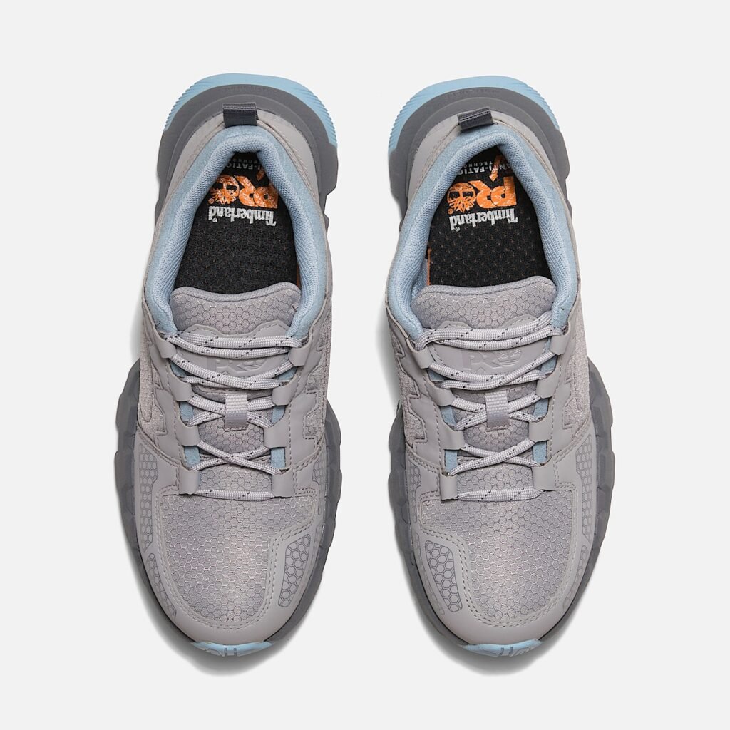 Timberland PRO Women's Powertrain EV Composite Toe Work Sneaker Grey/Blue Style TB0A5Z87065