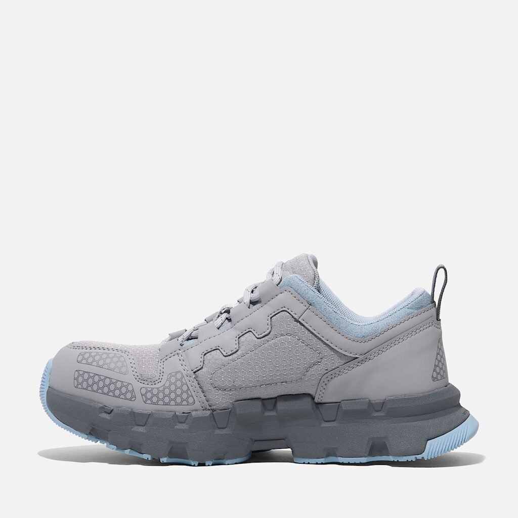 Timberland PRO Women's Powertrain EV Composite Toe Work Sneaker Grey/Blue Style TB0A5Z87065