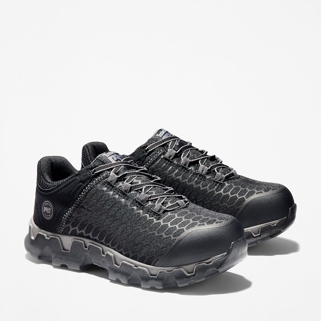 Timberland PRO Women's Powertrain Sport Alloy Toe Work Sneaker Black Style TB1A1B7F001