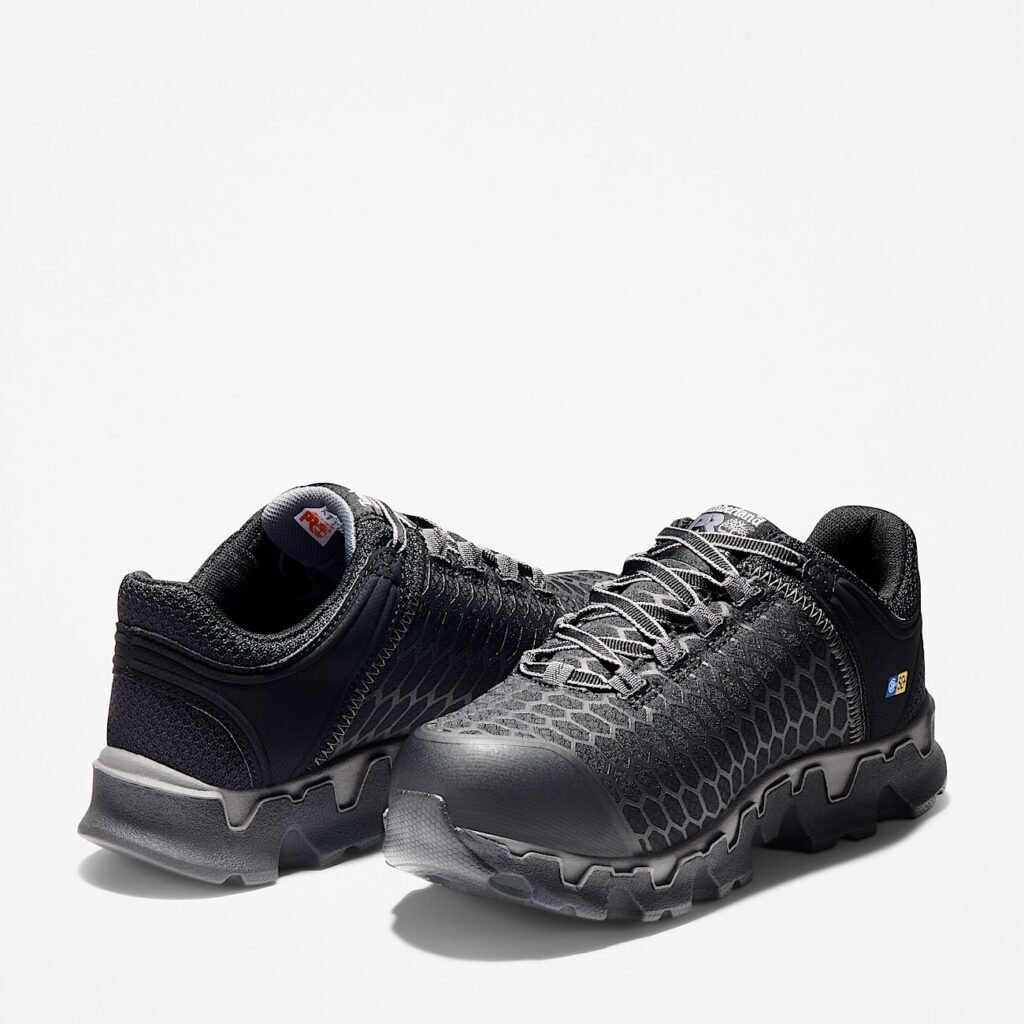 Timberland PRO Women's Powertrain Sport Alloy Toe Work Sneaker Black Style TB1A1B7F001