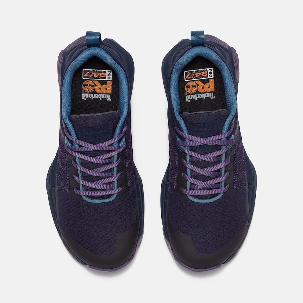 Timberland PRO Women's XR-1 Dynamic Natural Fit Alloy Toe Work Sneaker Blue Ripstop/Purple Style TB0A67K7EPS