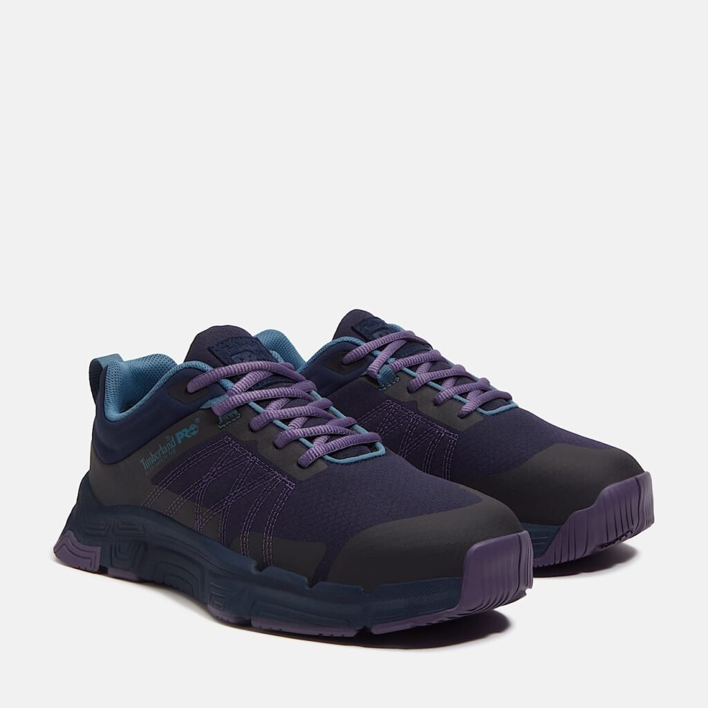 Timberland PRO Women's XR-1 Dynamic Natural Fit Alloy Toe Work Sneaker Blue Ripstop/Purple Style TB0A67K7EPS