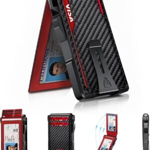 RUNBOX 14 Cards wallet — Textured Carbon Black Red