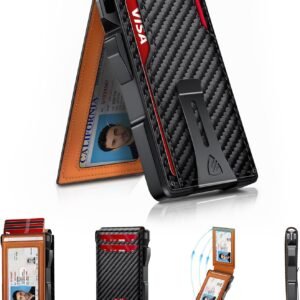RUNBOX 14 Cards wallet — Textured Carbon Black Orange