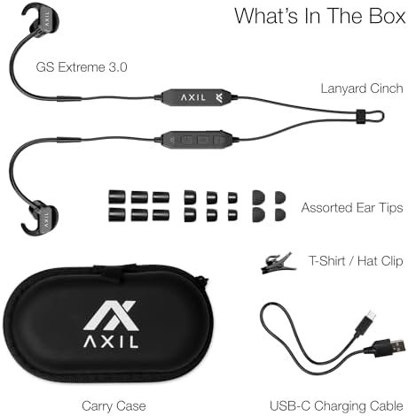 AXIL GS Extreme 3.0 Shooting Ear Protection Earbuds, 5X Hearing, Black