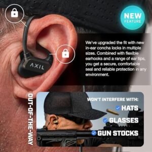 AXIL GS Extreme 3.0 Shooting Ear Protection Earbuds, 5X Hearing, Black - Image 8