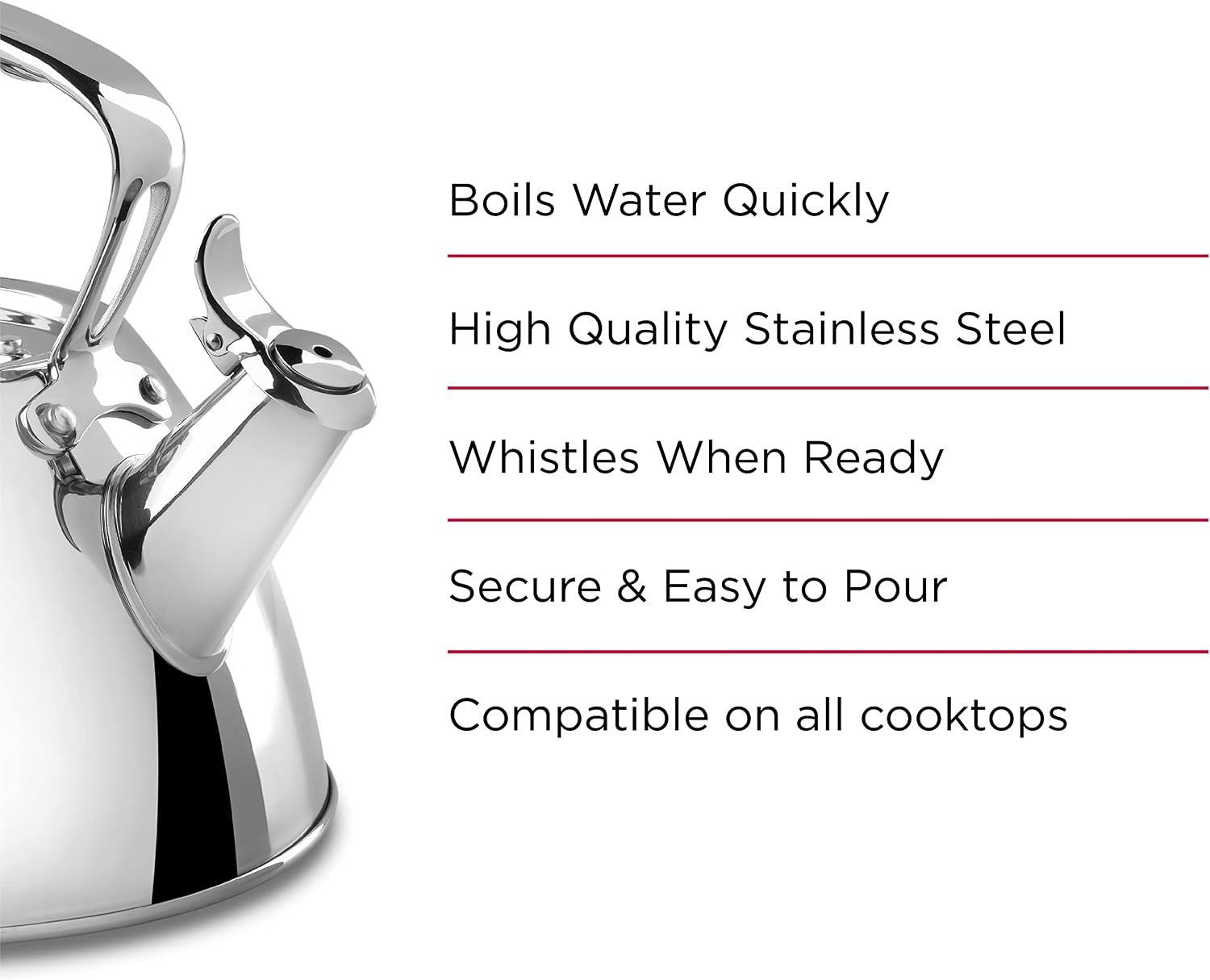 All-Clad Stainless Steel 2 Qt Stovetop Tea Kettle - Image 2