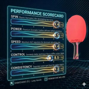 DHS Ping Pong Paddles,Table Tennis Racket with Hurricane 3 High Spin & Speed for Advanced Offensive Players, Flared Handle - Image 2