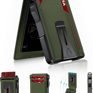 RUNBOX 14 Cards wallet — Textured Denim Green